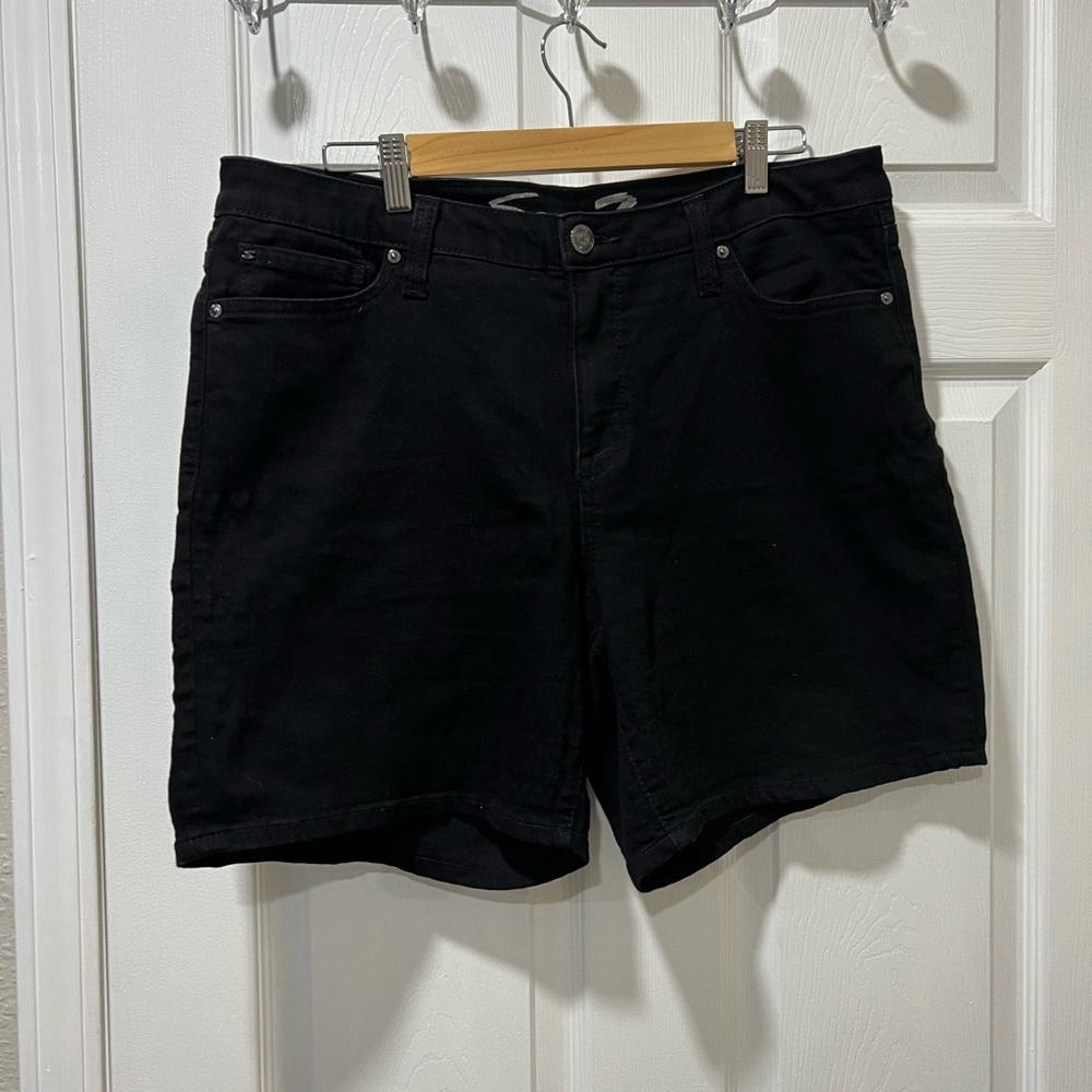 Seven black denim shorts